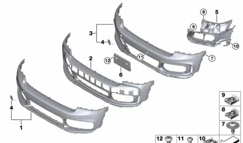 Alojamiento de faro delantero izquierdo OEM 51117390507 para MINI Countryman F60 (2015-2020). Original MINI.