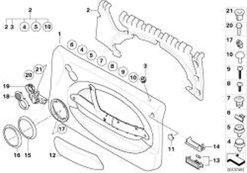 Apoyabrazo derecho Panther Black OEM 51417133502 para MINI R50, R52, Cooper, One... y más. Original MINI.