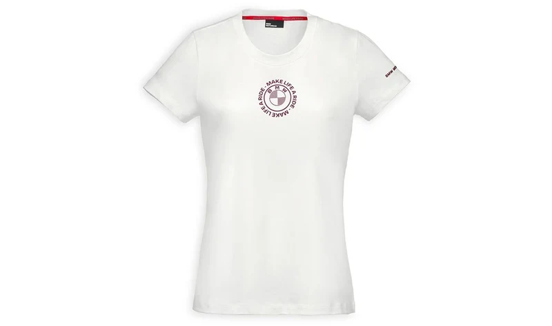 Camiseta blanca "Make Life a Ride" talla XXL para mujer OEM 76615A81289, para BMW. Original BMW Motorrad.