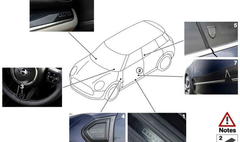 Moldura de entrada trasera izquierda OEM 51775A42BC5 para MINI F60 Countryman, Cooper, Cooper D, ALL4. Original MINI.