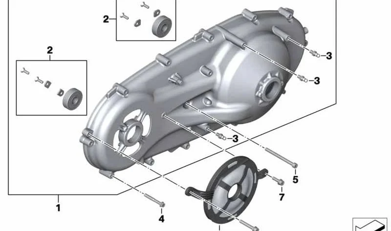 Tapa de la carcasa CVT OEM 11148552213 para motos BMW C 400 GT, C 400 X. Original BMW Motorrad.