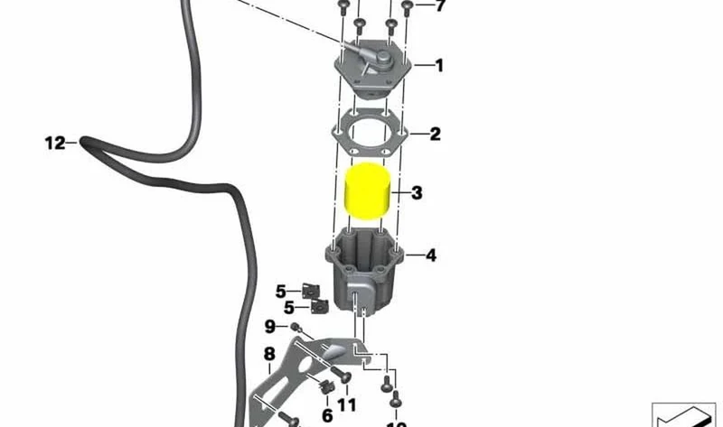 Alojamiento válvula de seguridad OEM 16118534613 para BMW Motorrad C 600 Sport, C 650 Sport, C 650 GT. Original BMW Motorrad.