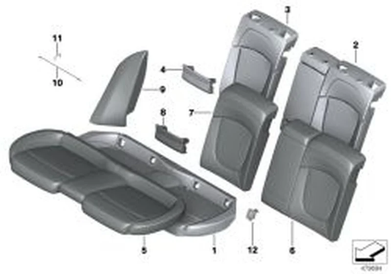 Funda respaldo tejido/cuero derecha OEM 52207939464 para MINI Clubman F54 (11/2014 — 07/2019). Original MINI.