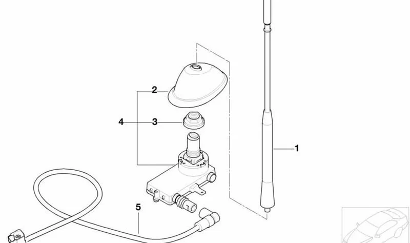 Caperuza para antena OEM 65206920280 compatible con MINI Cooper R50, R52, R53 y MINI One R50, RA42... y más. Original MINI.