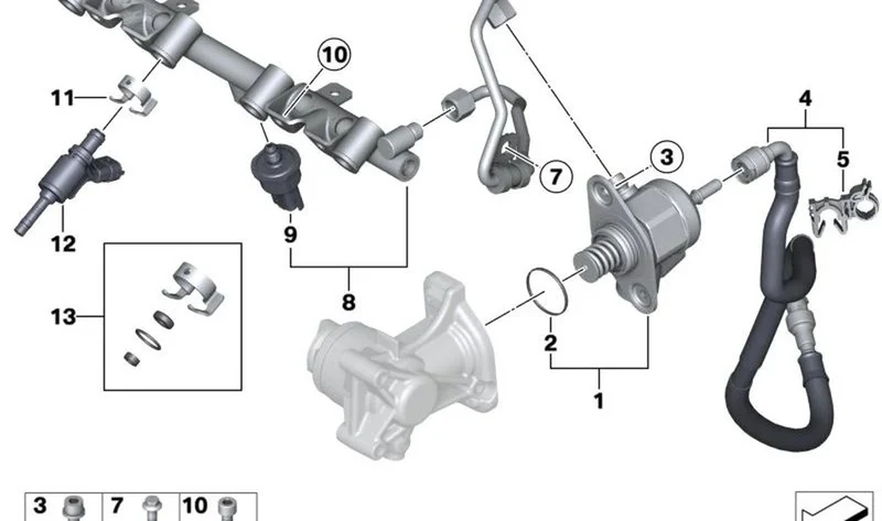 Tubería de admisión OEM 13537638494 para MINI R56 LCI, R55 LCI, R57 LCI, R58, R59. Original MINI.