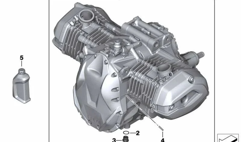 Motor negro OEM 11008389100 para motos BMW R1200GS Adv, R1200R, R1200RS... y más. Original BMW Motorrad.