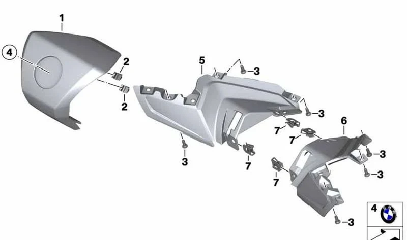 Cubierta de manillar superior izquierda OEM 46638556381 para motos BMW C 650 GT (K19) 2015-2020. Original BMW Motorrad.
