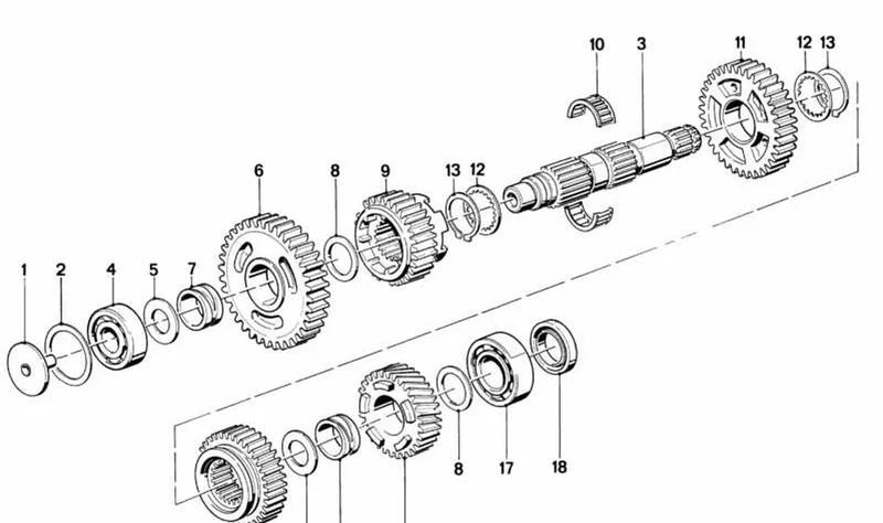 Rodamiento radial rígido OEM 23121451080 para motos BMW K75, K100, K100 RS... y más. Original BMW Motorrad.