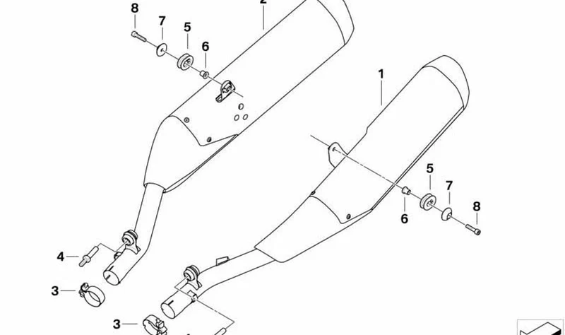 Silenciador adicional derecho OEM 18518548957 para motos BMW K1600 GT, K1600 GTL. Original BMW Motorrad.