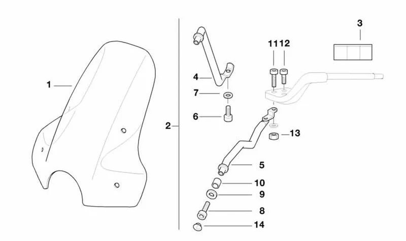 Soporte inferior derecho OEM 46632317444 para motos BMW R1100R, R850R. Original BMW Motorrad.
