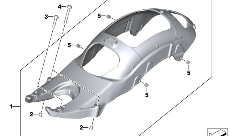 Cuadro trasero OEM 46515A67877 para motos BMW R 18 Roctane, R 18 B, R 18 Transcontinental. Original BMW Motorrad.