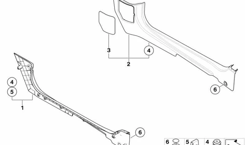 Revestimiento lateral inferior delantero derecho OEM 51432753362 para MINI R56, R56 LCI. Original MINI.