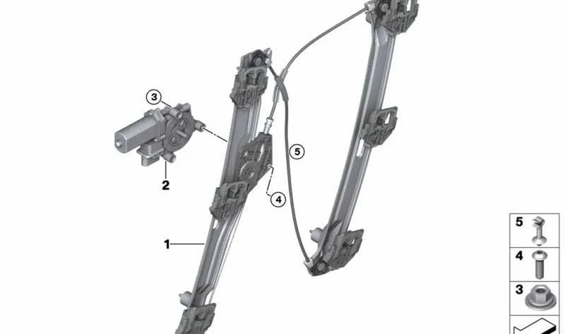 Accionamiento alzacristales delantero izquierdo OEM 67627413050 para MINI Countryman F60, F60 LCI. Original MINI.