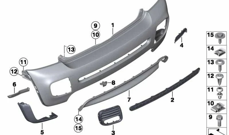 Paramento para parachoques trasero OEM 51120404945 para MINI R56, R56 LCI, Cabrio R57, Coupé R58, Roadster R59... y más. Original MINI.