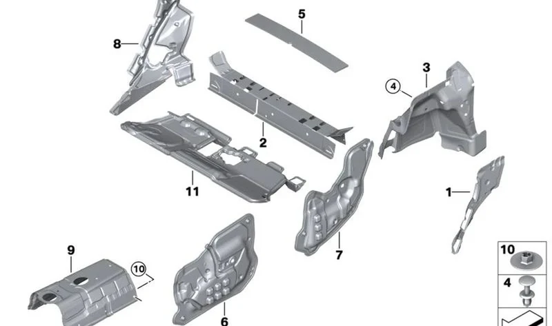 Aislamiento insonoro puerta trasera derecha OEM 51487492042 para MINI Countryman F60, F60 LCI. Original MINI.