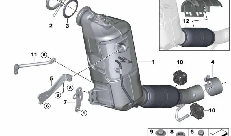 Protección de montaje para elemento desacoplable OEM 18208576286 para MINI F56, F55, F54, F57, F60 y BMW F45, F46, F48, F39... y más. Original BMW y MINI.