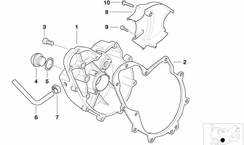 Tapa de cárter de motor derecha OEM 11147704431 para BMW G 650 X K15. Original BMW Motorrad.
