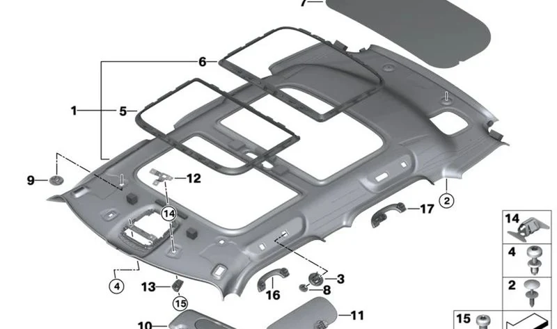 Parasol lateral izquierdo OEM 51167389294 para MINI Countryman F60, F60 LCI. Original MINI.