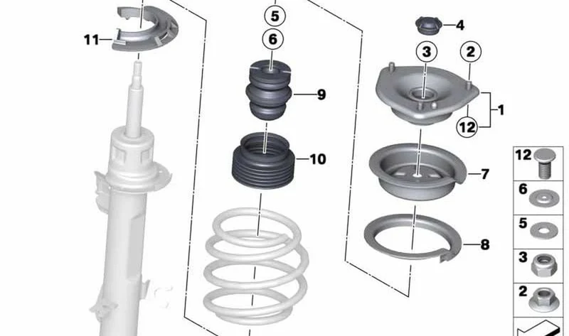 Tuerca hexagonal autofrenable OEM 31336764470 para MINI R50, R53, R56, Clubman R55, Cabrio R52... y más. Original MINI.