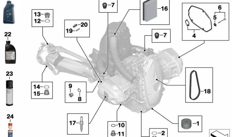 Correa Poly-V OEM 11318528385 para motos BMW R1200GS, R1200GS Adventure, R1200RT, R nineT... y más. Original BMW Motorrad.