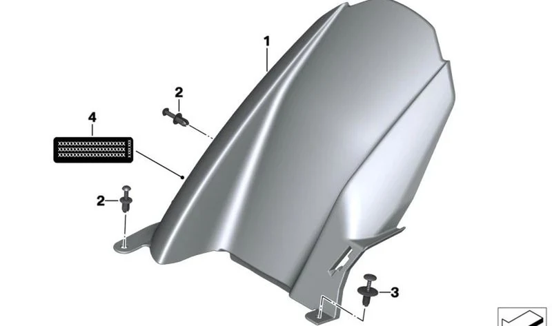 Cubierta de rueda trasera OEM 46628569768 para motos BMW S 1000 R, S 1000 RR, M 1000 R, M 1000 RR. Original BMW Motorrad.