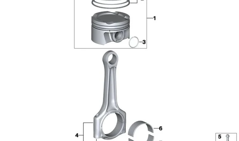 Pistón OEM 11258580462 para MINI F56, F55, Clubman F54, Countryman F60... y más. Original MINI.