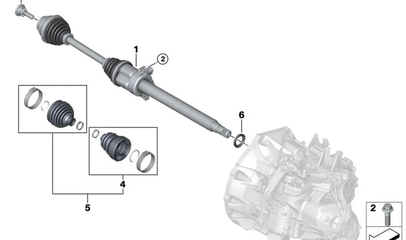 Juego de repuesto fuelle interior/exterior OEM 31605A3E805 para MINI F55, Clubman F54, Countryman F60... y más. Original MINI.