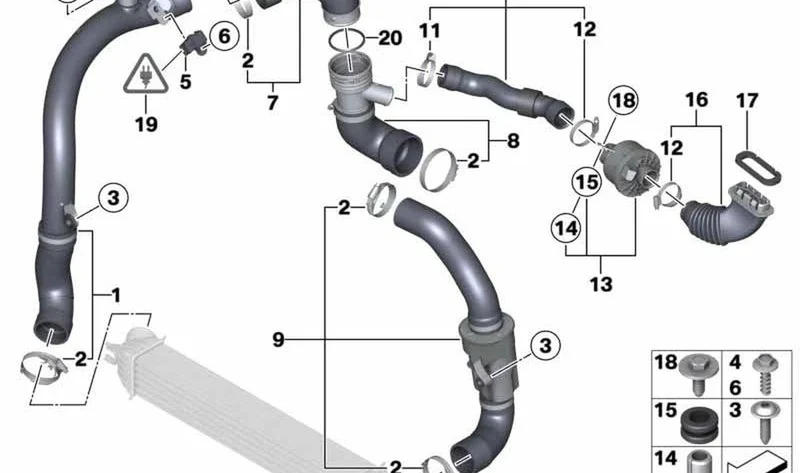 Sensor de temperatura/presión OEM 13627535069 para MINI Cooper S R55, R56, R57 con motores N14. Original MINI.