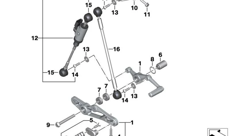 Palanca de mando OEM 23411541467 para BMW Motorrad S 1000 R, M 1000 R. Original BMW Motorrad.