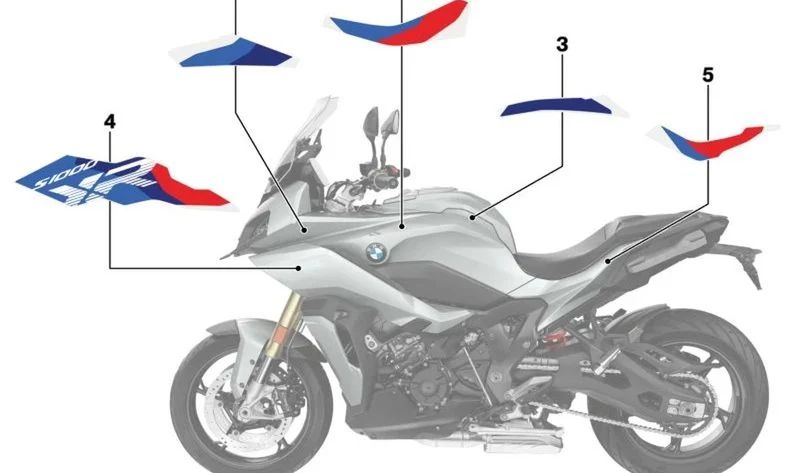 Inscripción revestimiento lateral izquierdo OEM 51147924389 para motos BMW S 1000 XR (K69). Original BMW Motorrad.