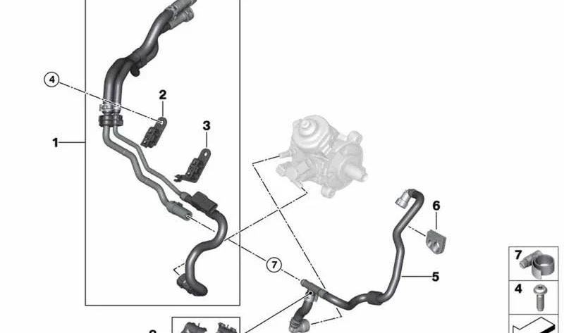 Tubería de combustible compartimento motor OEM 13538579916 para MINI F56, F55, Clubman F54, Countryman F60... y más. Original MINI.