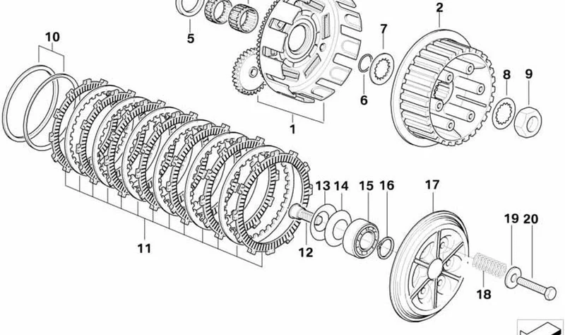Juego de muelles de embrague OEM 21217700412 para BMW G 650 X, G 650 GS, G 650 GS Sertão. Original BMW Motorrad.