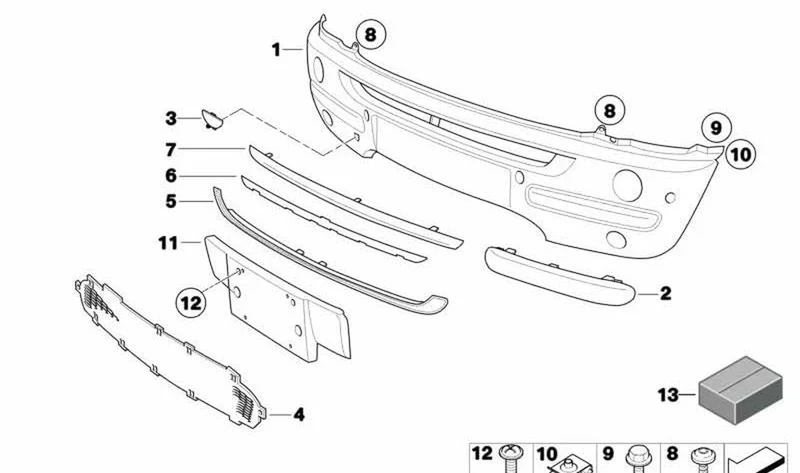 Paramento centro cromado OEM 51117127931 para MINI R50, R53, Cabrio R52. Original MINI.