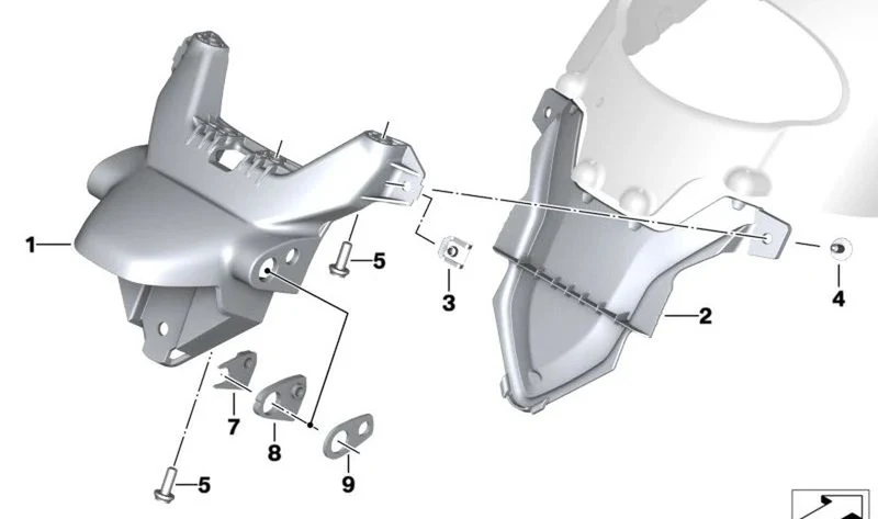 Cubierta soporte de matrícula OEM 46629444030 para motos BMW R18, R18 Classic. Original BMW Motorrad.