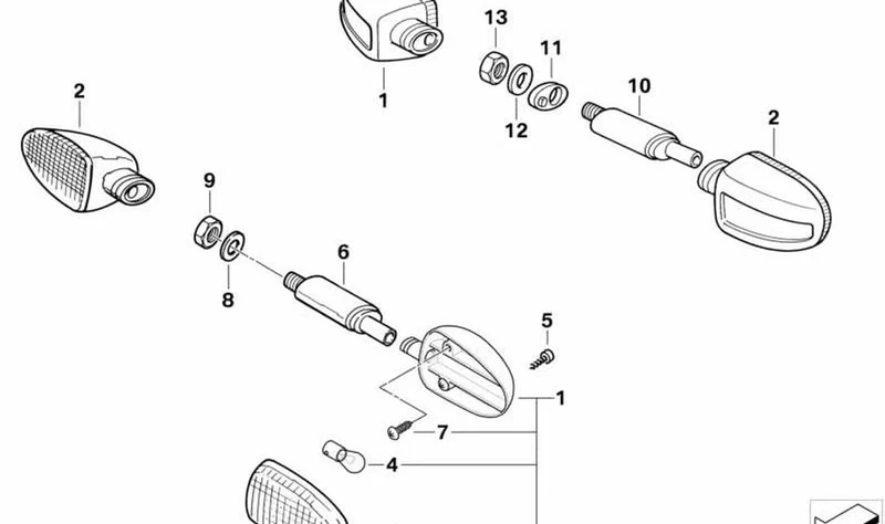 Luz intermitente delantera OEM 63132306918 para motos BMW R 850 C, R 1200 C, R 1200 CL y más. Original BMW Motorrad.