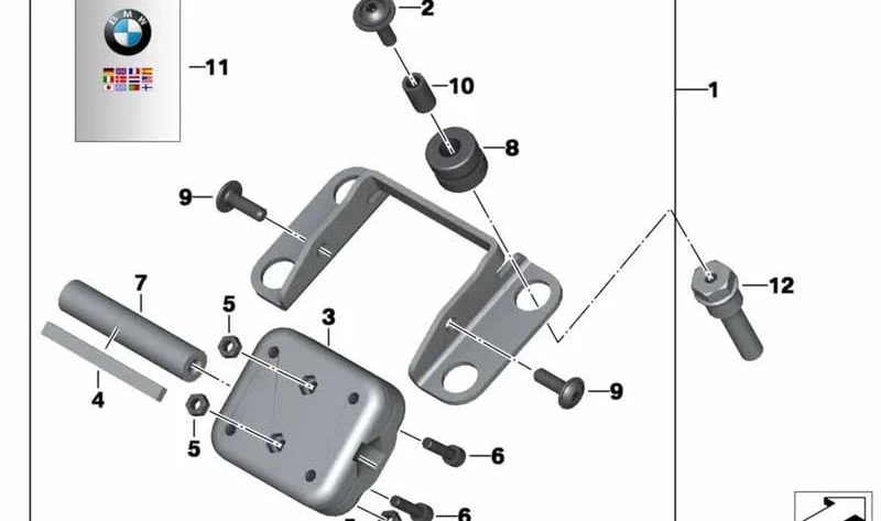 Soporte de sujeción para navegador OEM 77528529421 para motos BMW F 800 S, F 800 ST, F 800 GT, F 800 R. Original BMW Motorrad.