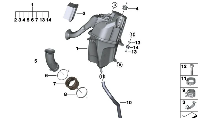 Embudo de aspiración OEM 13718556565 para motos BMW G 310 GS, G 310 R, G 310 RR. Original BMW Motorrad.