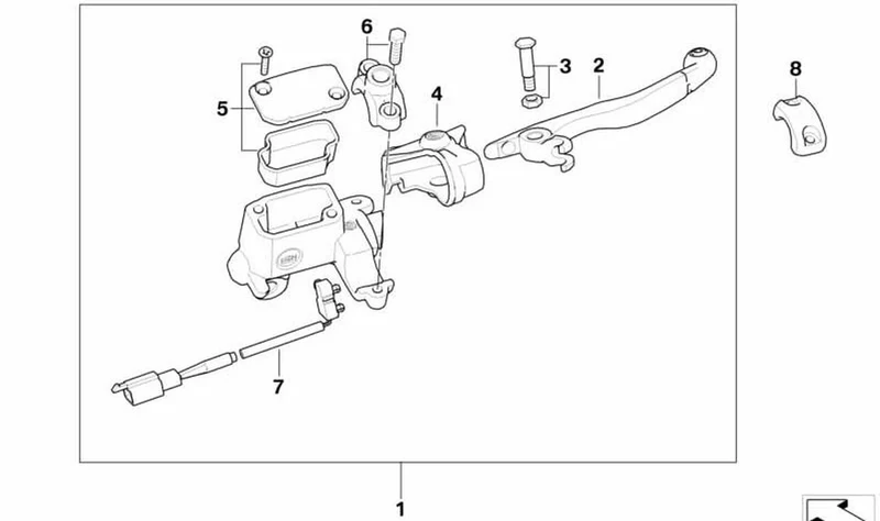 Tapa para freno de mano OEM 32727717296 para BMW Motorrad G 450X K16 (09/2007 - 06/2010). Original BMW Motorrad.