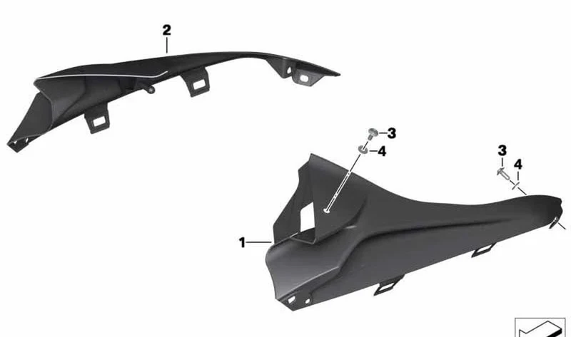 Pieza lateral carenado superior derecho OEM 77318550748 para BMW S 1000 RR (K46) 2014-2018. Original BMW Motorrad.