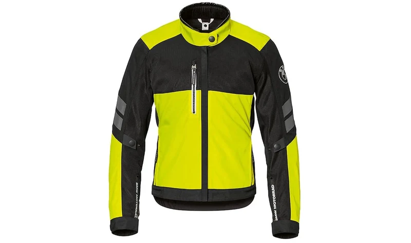 Chaqueta Bavella amarilla neón talla 34 OEM 76147913676 para BMW. Original BMW Motorrad.