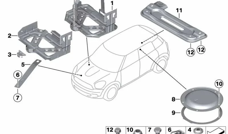 Tirante derecho OEM 51759806702 para MINI Countryman R60, Paceman R61. Original MINI.