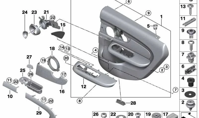Moldura de la puerta trasera derecha OEM 51427461482 para MINI Clubman F54, F54 LCI. Original MINI.