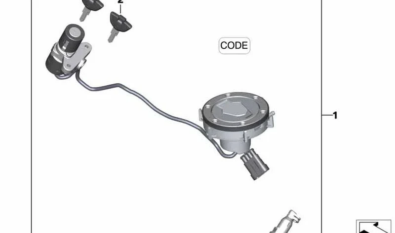 Cierre uniforme mecánico OEM 51258567000 para BMW Motorrad G 310 R (K03). Original BMW Motorrad.
