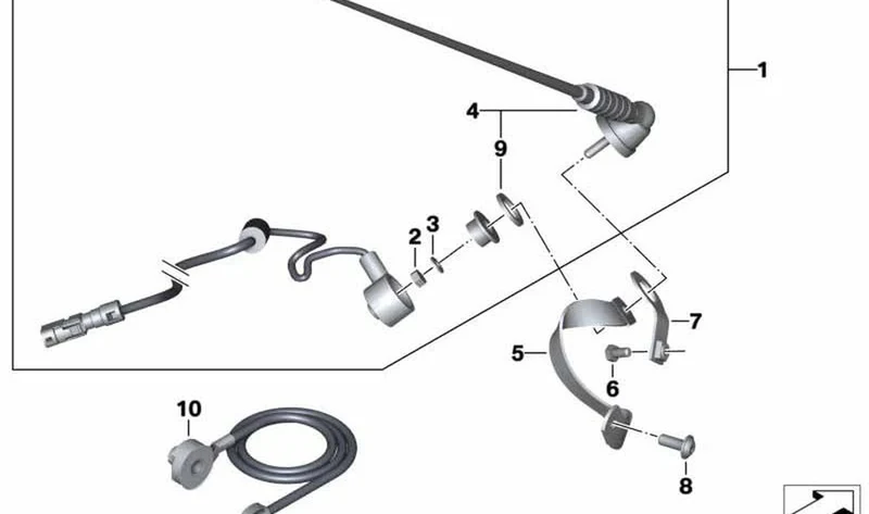 Adaptador de conducto de antena OEM 65218529458 para motos BMW R1200RT, R1150RT, K1100LT... y más. Original BMW Motorrad.