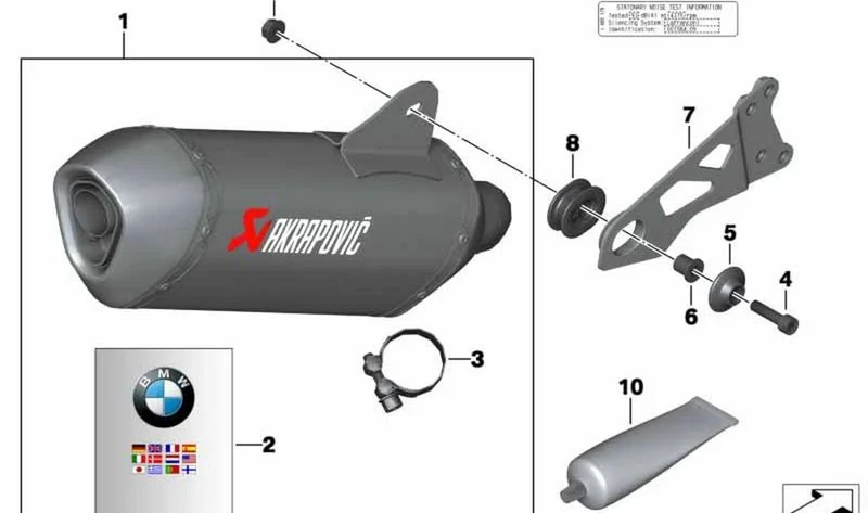 Rótulo indicador de ruido en parado OEM 77118549932 para BMW Motorrad C 650 GT (K19). Original BMW Motorrad.
