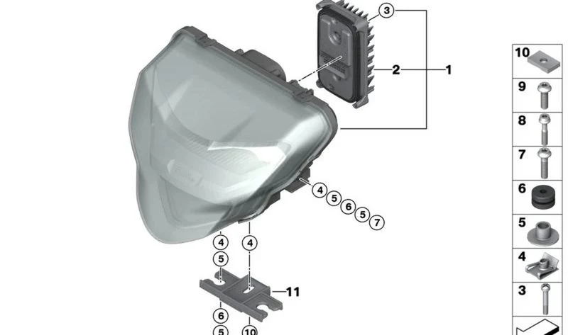 Unidad de mando faro LED OEM 63128557260 para motos BMW R 1200 GS, F 750 GS, S 1000 RR... y más. Original BMW Motorrad.