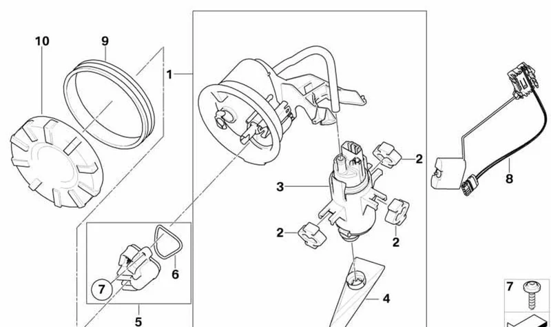 Sensor de nivel de combustible OEM 16148554070 para motos BMW K1300 GT, K1200 GT. Original BMW Motorrad.