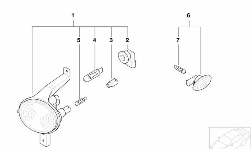 Indicador de dirección delantero derecho OEM 63137165864 para MINI R50, R53, Cabrio R52. Original MINI.