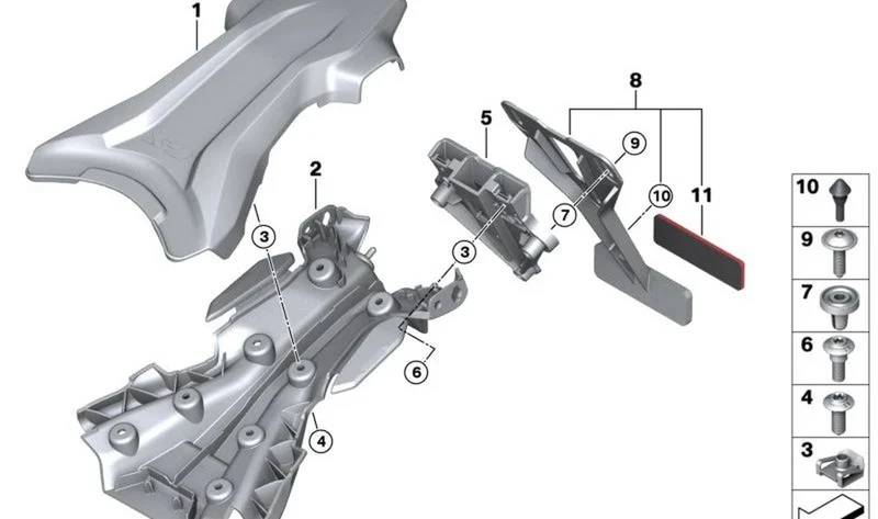 Soporte básico OEM 63267108173 para motos BMW S 1000 R, S 1000 RR, M 1000 RR, F 850 GS, F 900 GS... y más. Original BMW Motorrad.
