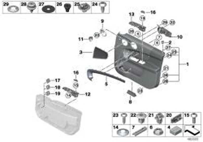 Marco para puerta delantera OEM 51417411892 para MINI Countryman F60, F60 LCI. Original MINI.